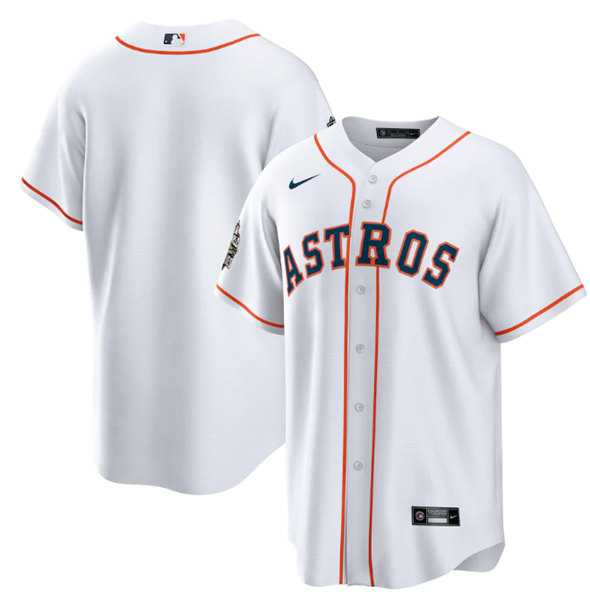 Mens Houston Astros Blank White 2022 World Series Home Stitched Baseball Jersey